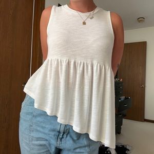 white asymmetrical top